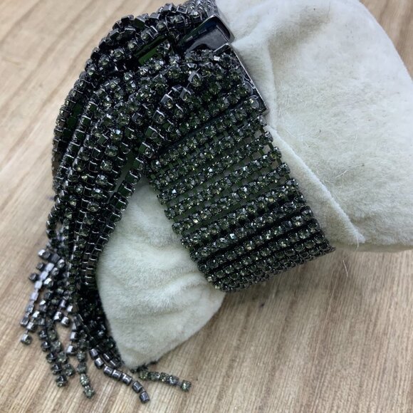 Banana Republic Fringe Gun Metal Rhinestone Bracelet - Picture 4 of 10